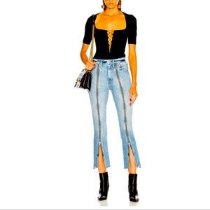 Mother Kick Flare High Waisted Rascal Zip Step Fray Jeans
